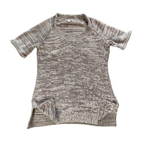 Cabi Womens Knit Sweater Marbled Short Sleeve Tunic Scoop Neck Chunky| M - Picture 1 of 8